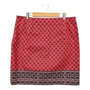 Talbots Midi Mini Pencil Skirt Handkerchief Border Print‎ Office Preppy 12